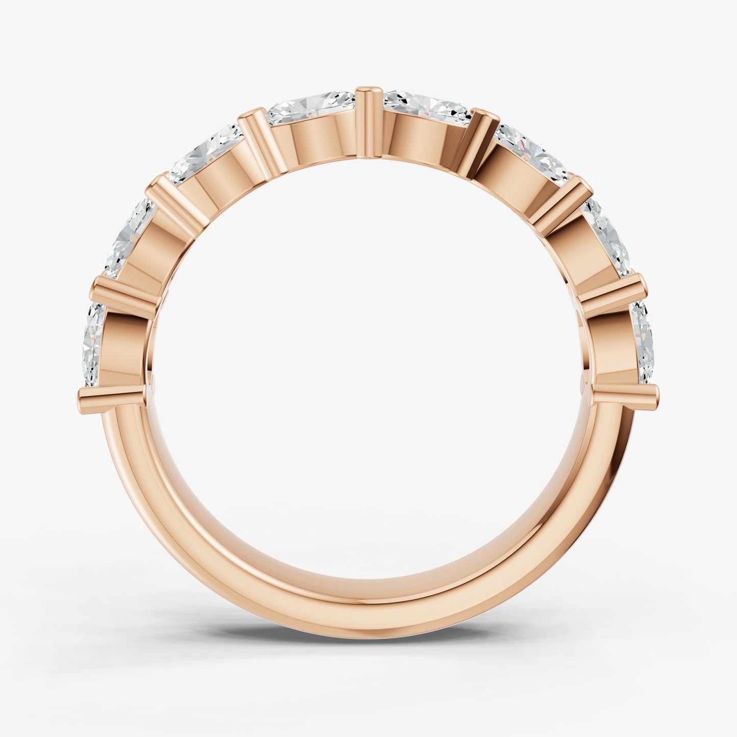 East-West Set Oval 15pt Diamond Band