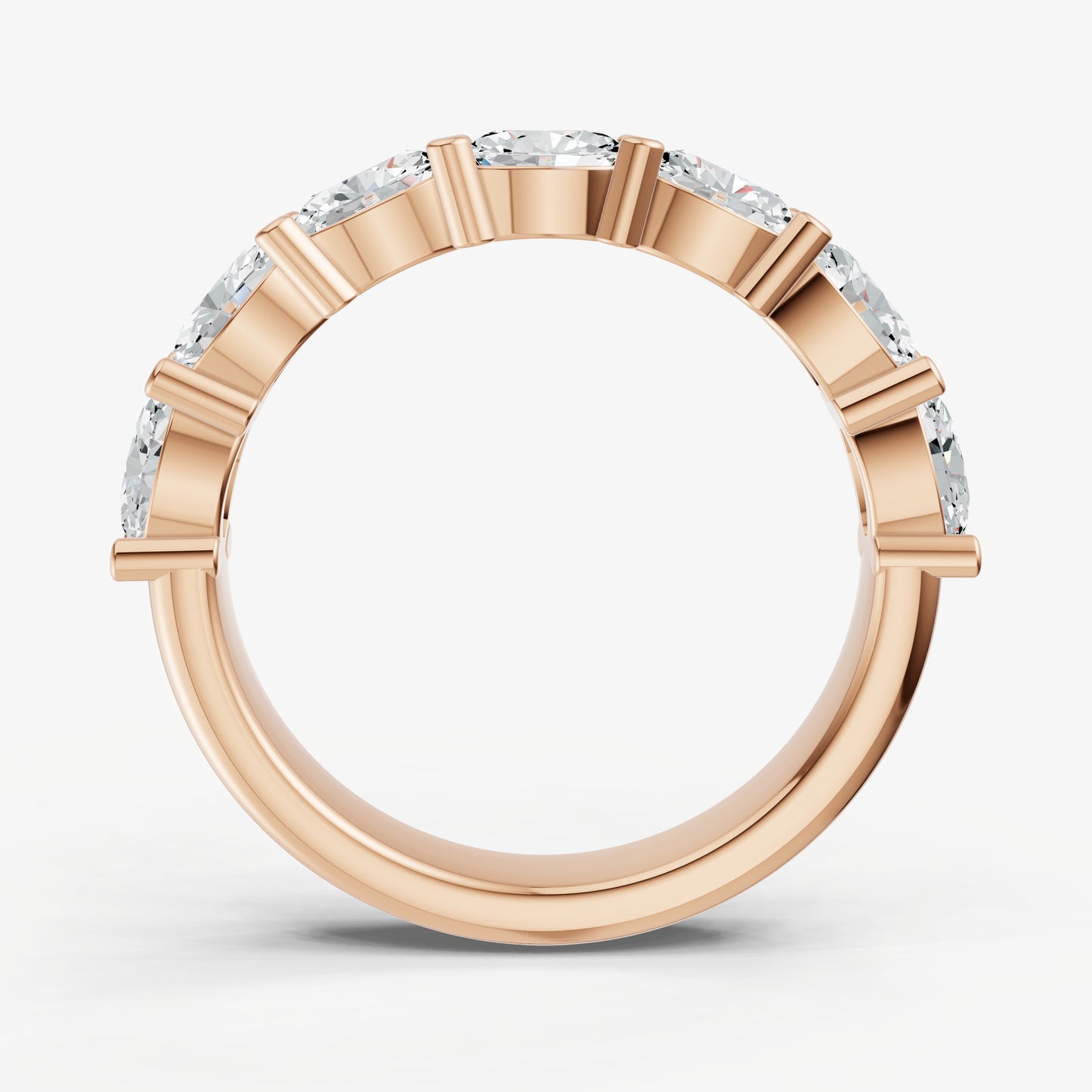 East-West Set Oval 20pt Diamond Band