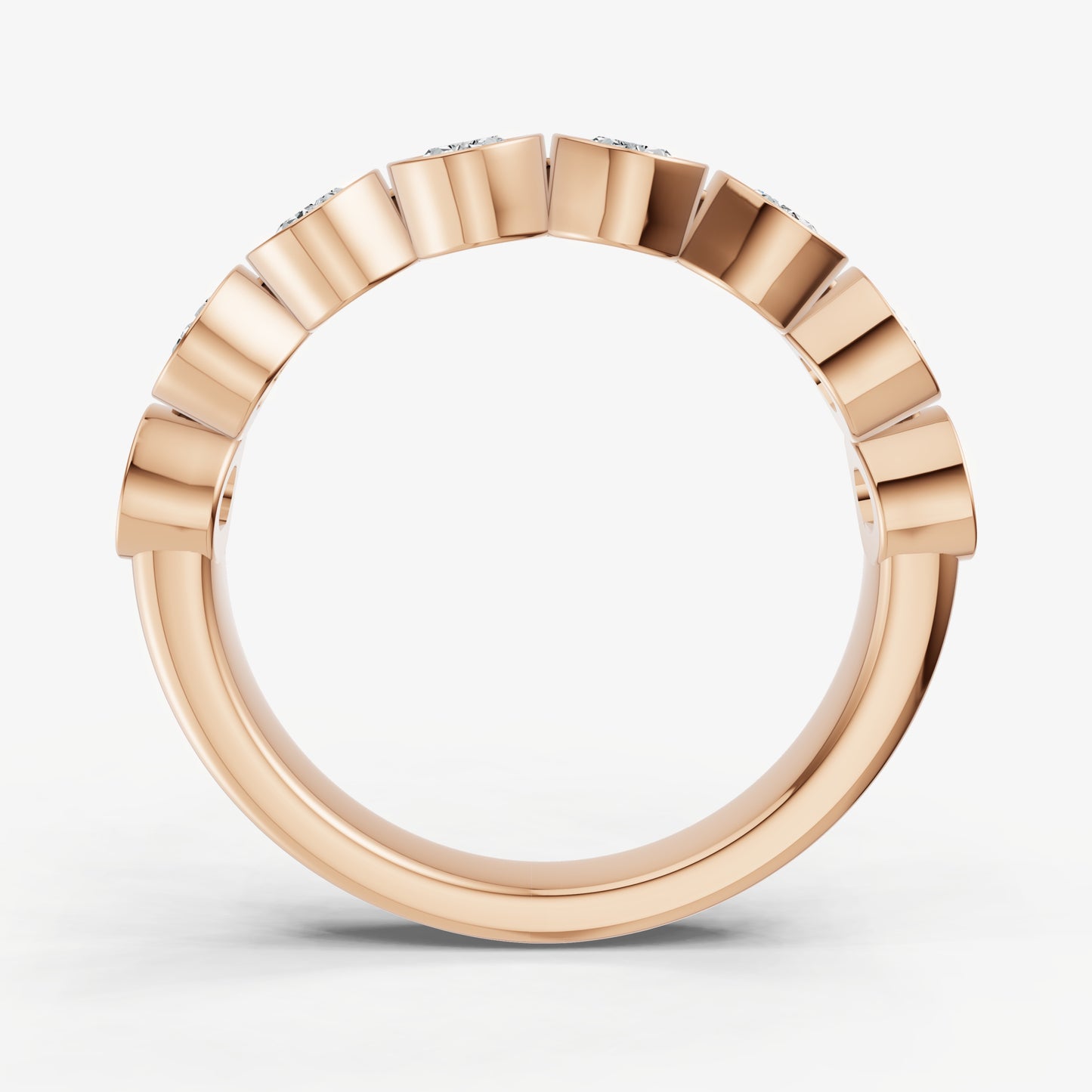 Bezel Set Oval 15pt Diamond Band