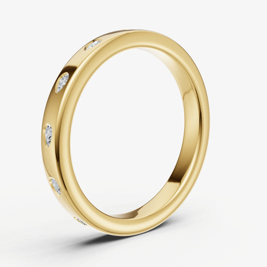 Hammer Set Pear Diamond Band