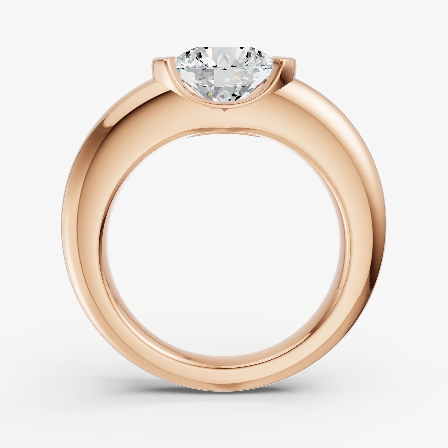 Half Bezel East West Round Diamond Ring