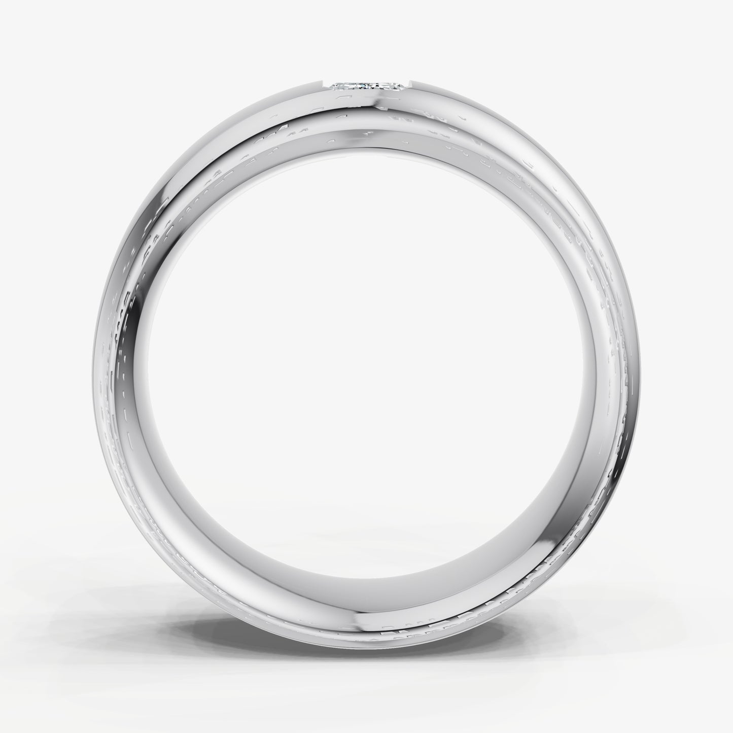 Classic Rounded Band with Hammer Set Ruby Diamond
