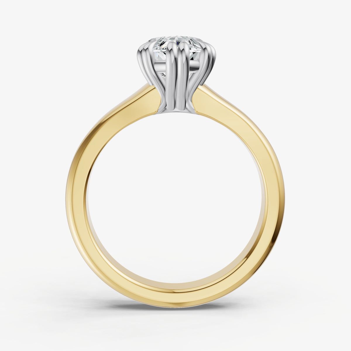 Large Taper Marquise Engagment Ring with Double Claws