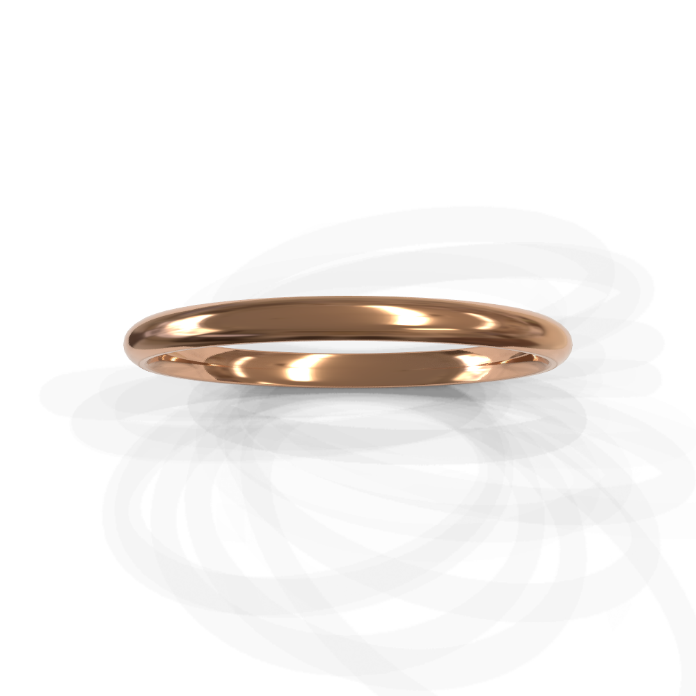 2mm High Dome Plain Wedding Band