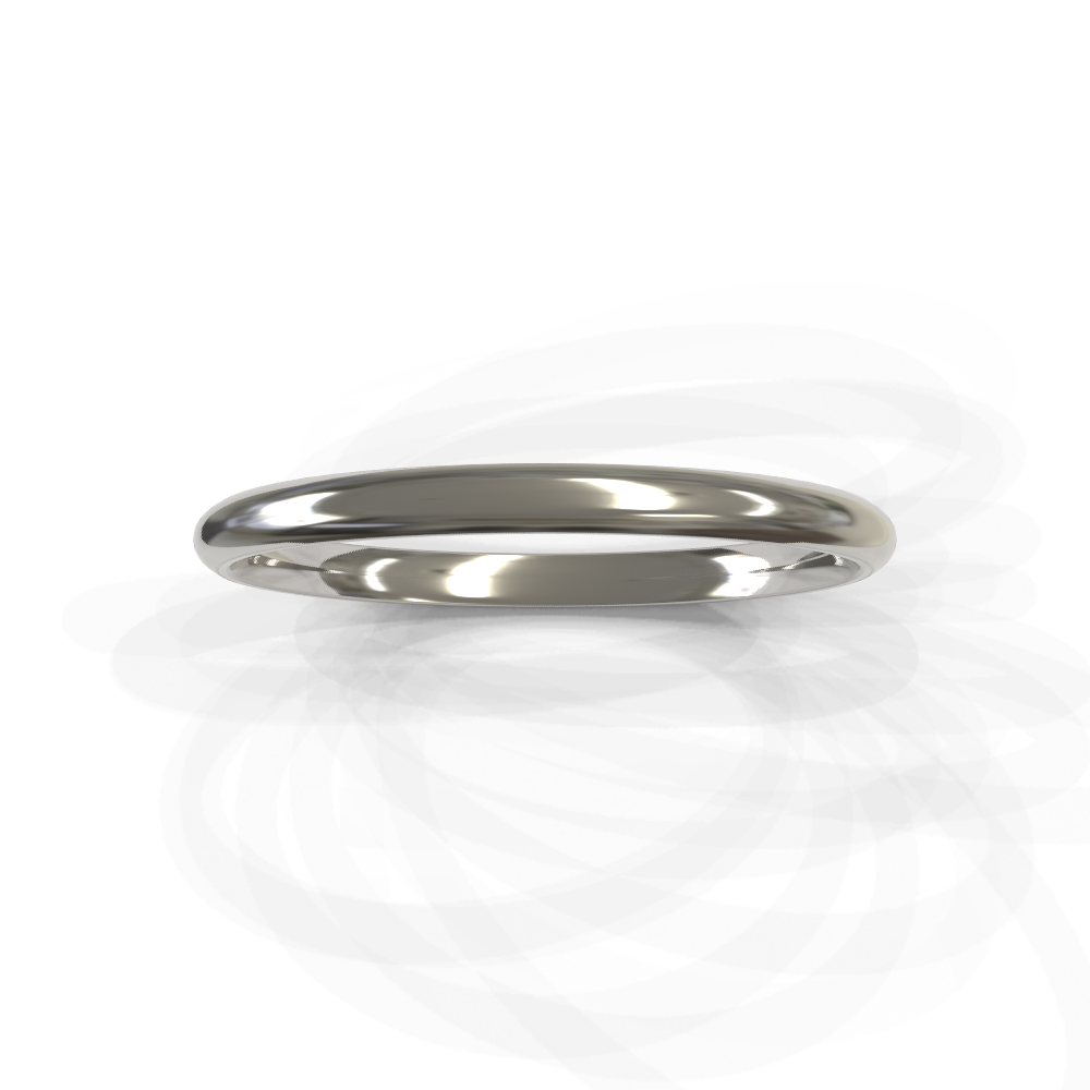 2mm High Dome Plain Wedding Band