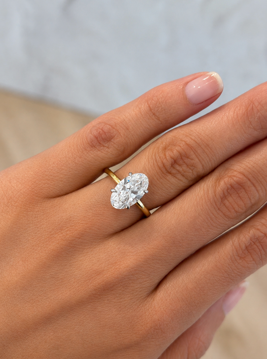 3.00ct Moval Signature Solitaire with Hidden Halo