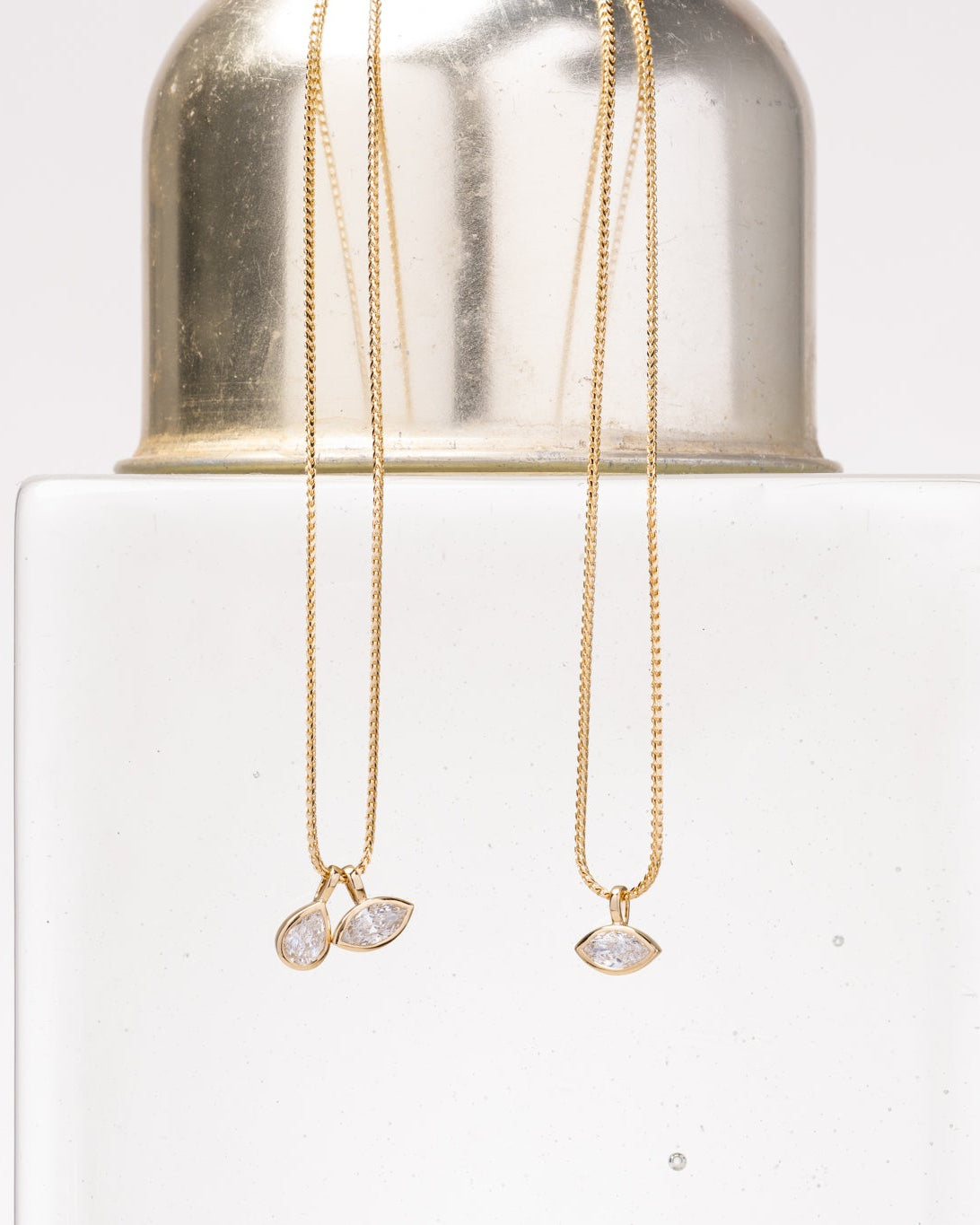 Pear 0.50ct Bezel Set Diamond Pendant Necklace
