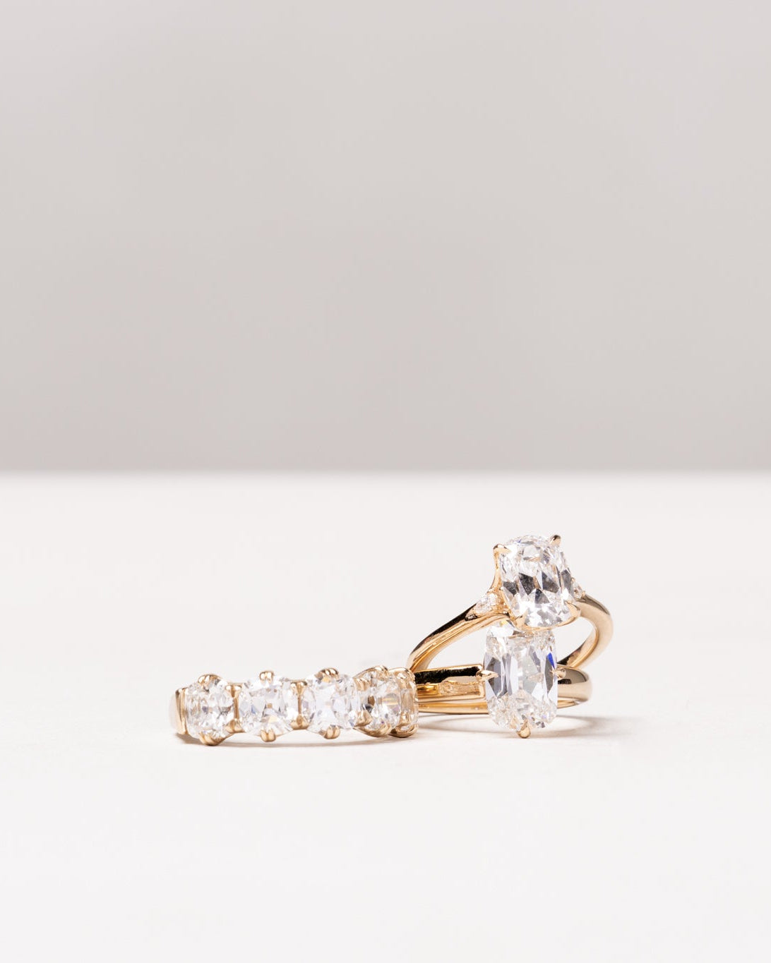 Old Miner Vintage Ring with Pear Side Diamonds