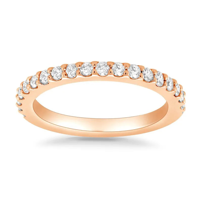0.02ct Round Brilliant Cut Diamond Prong Set Wedding Ring