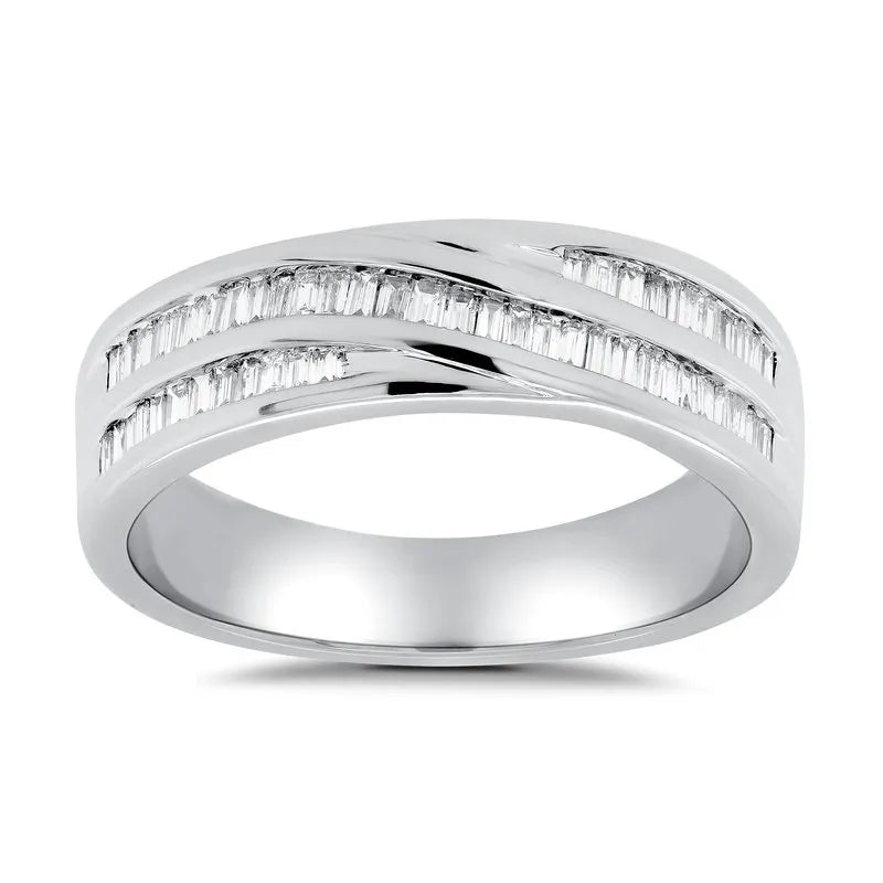 Baguette engagement ring deals set