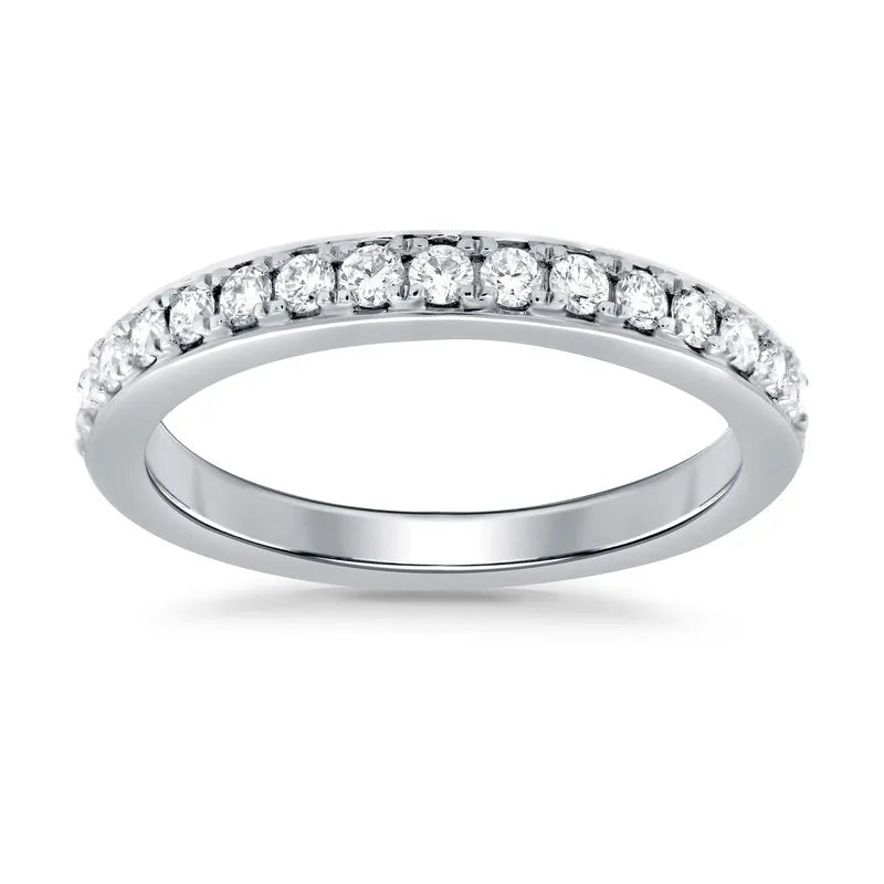 Pave set 2024 wedding band