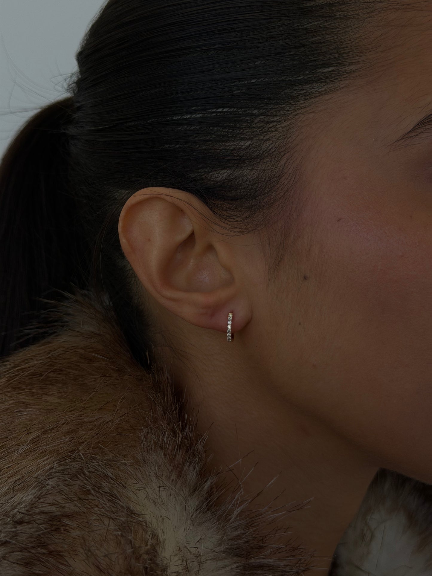 Petite 1pt Diamond Huggie Earrings