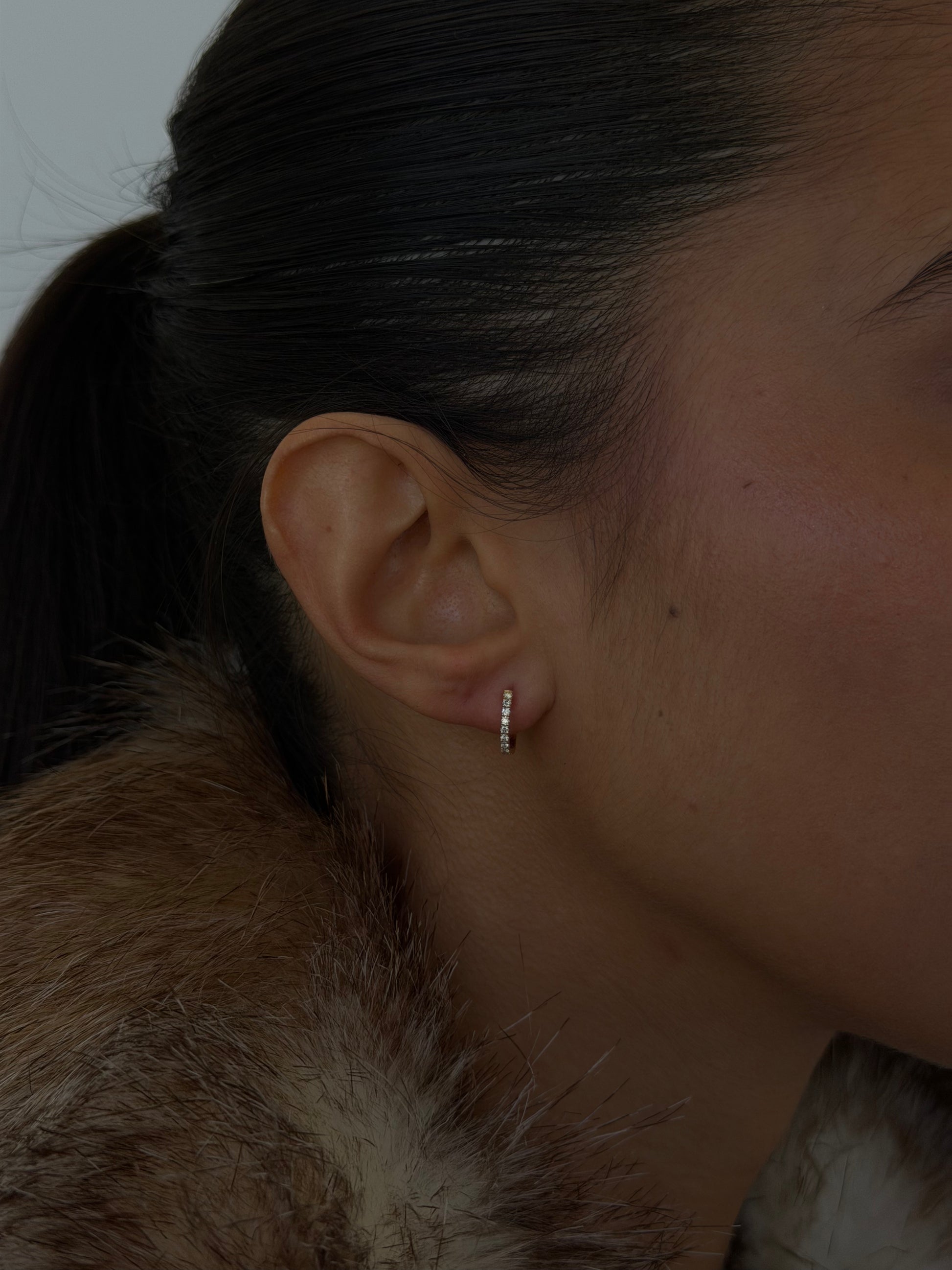 Petite 1pt Diamond Huggie Earrings