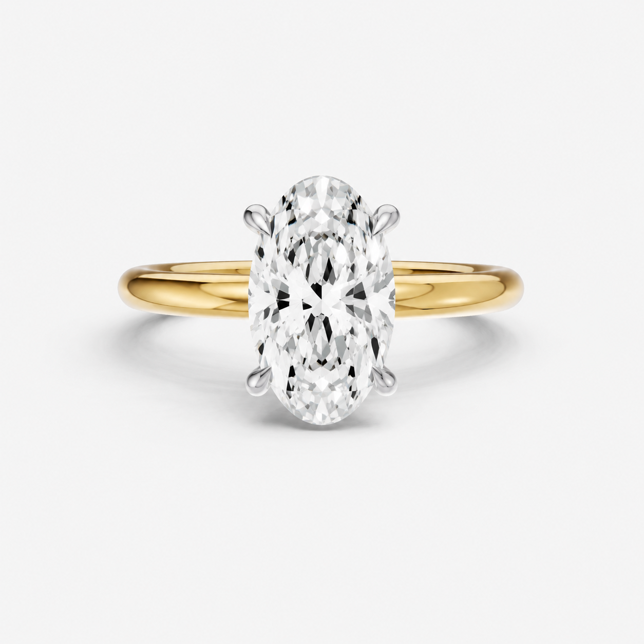 3.00ct Moval Signature Solitaire with Hidden Halo