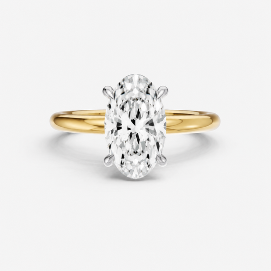 3.00ct Moval Signature Solitaire with Hidden Halo