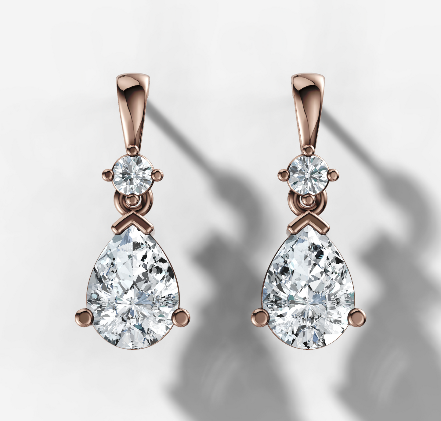 Pear Drop Diamond Stud Earrings