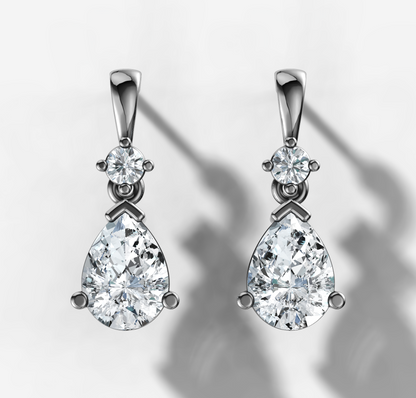Pear Drop Diamond Stud Earrings