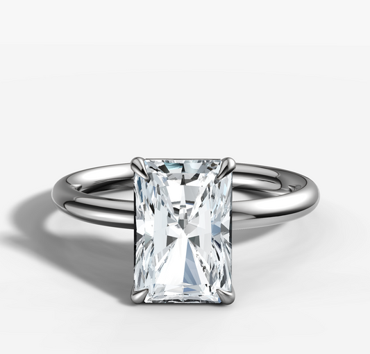1.56ct Radiant Cut Diamond Solitaire Engagement Ring