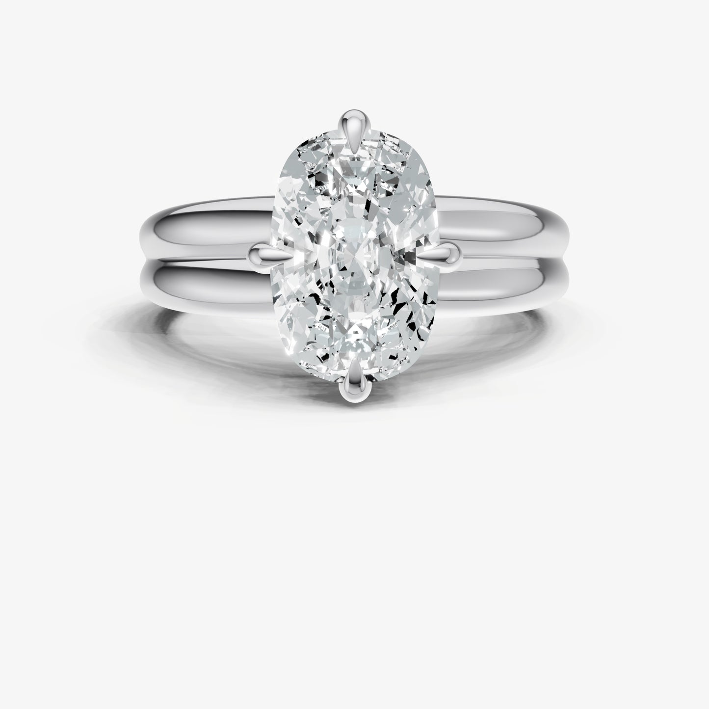 Elongated Cushion Double Band Compasss Claws