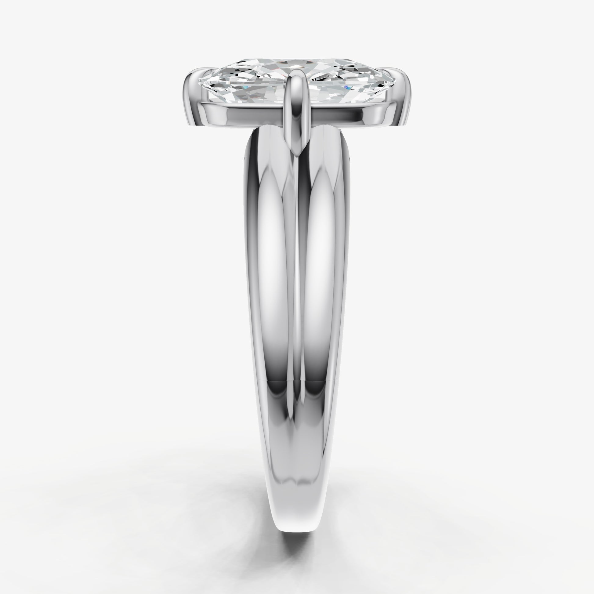 Elongated Cushion Double Band Compasss Claws