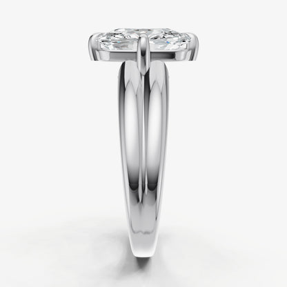 Elongated Cushion Double Band Compasss Claws