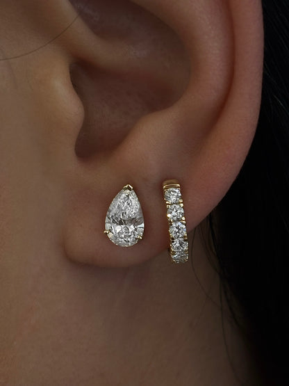 2.00ct Total Diamond Weight Pear Diamond Stud Earrings