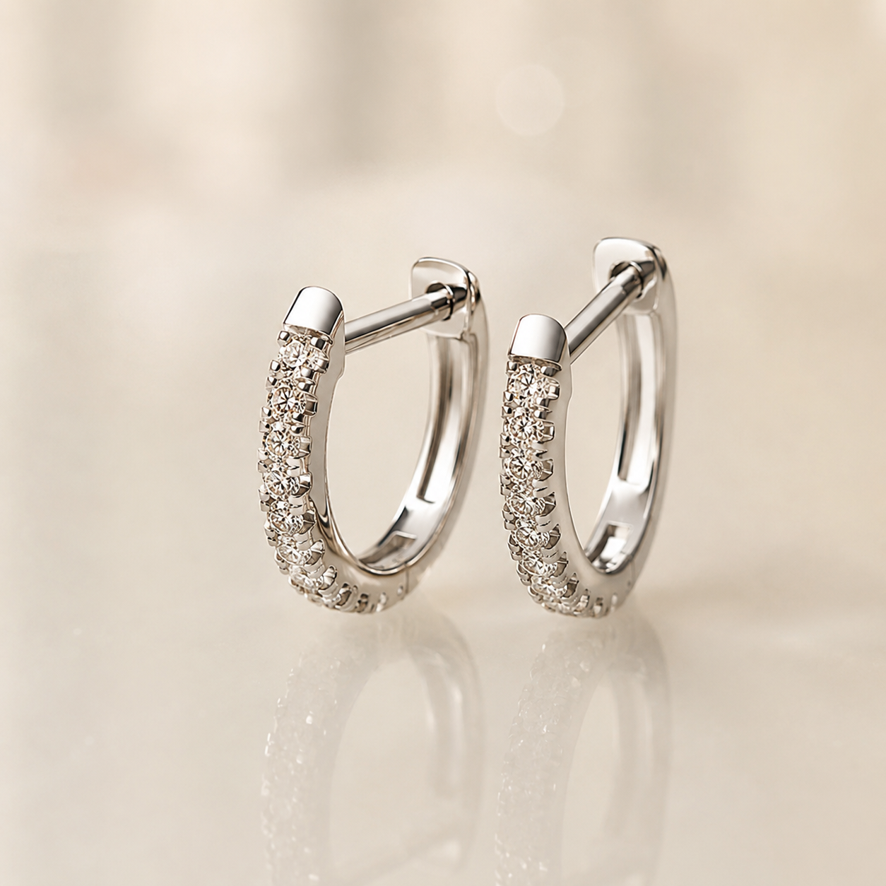 Petite 1pt Diamond Huggie Earrings RTS