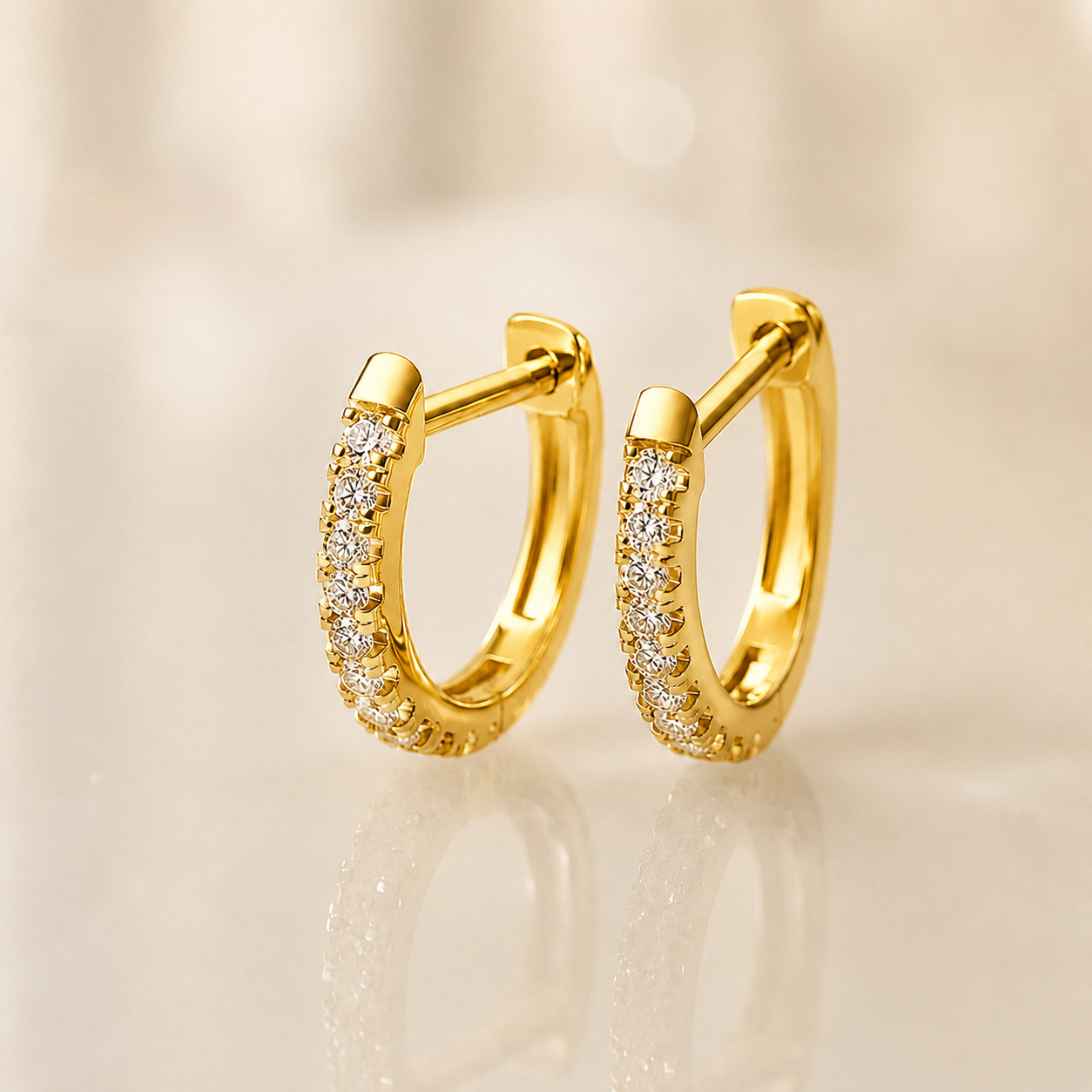 Petite 1pt Diamond Huggie Earrings RTS