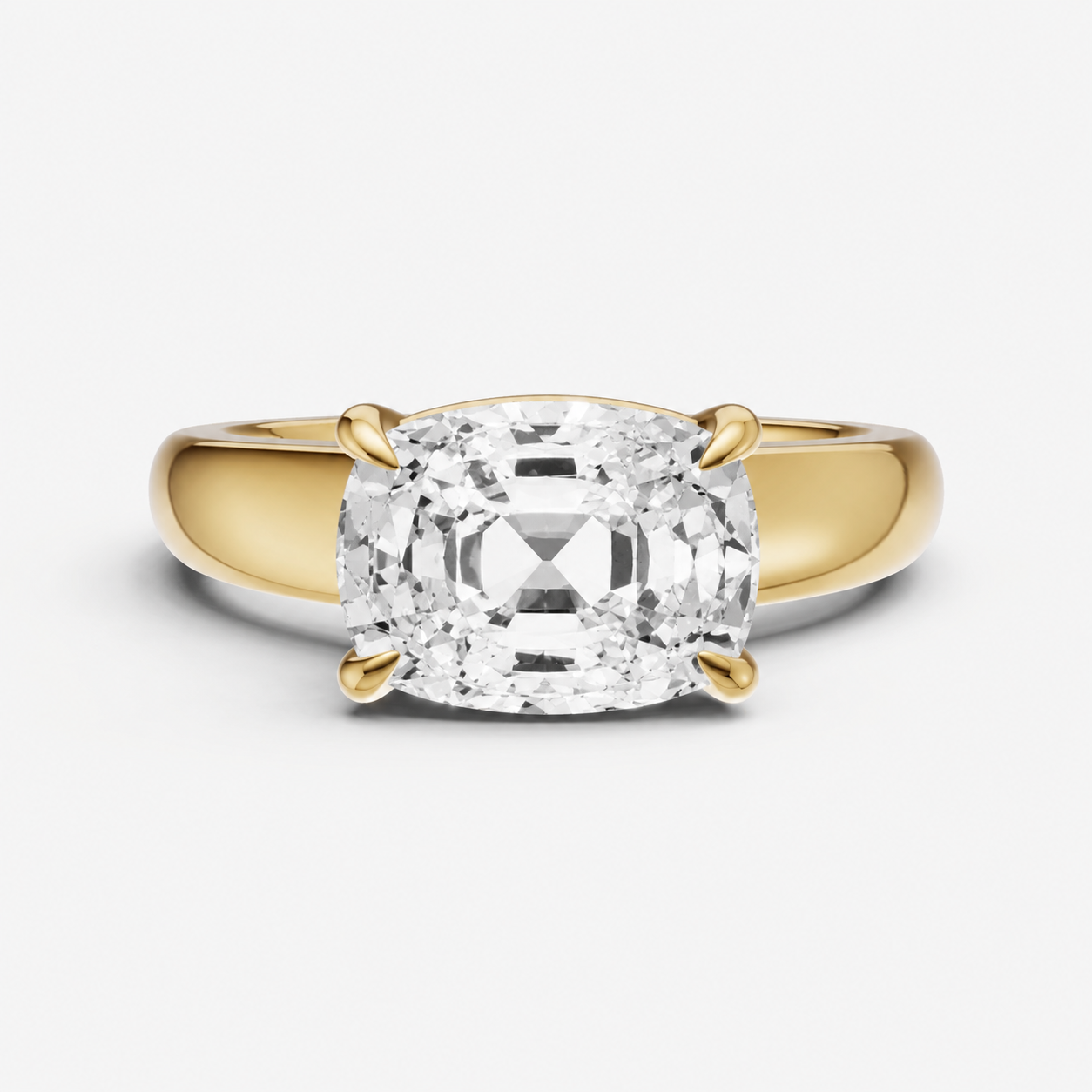 Old Miner East-West Diamond Solitaire Engagement Ring