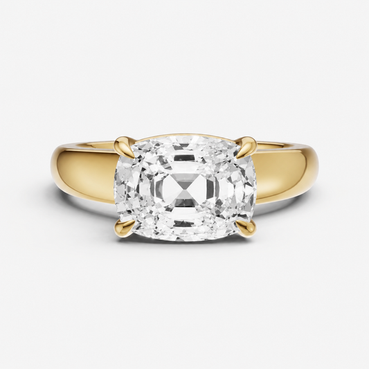 Old Miner East-West Diamond Solitaire Engagement Ring