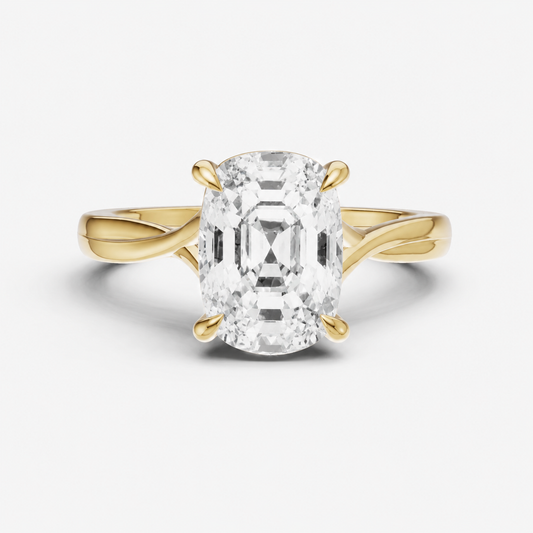 Old Miner Twist Band Solitaire Engagement Ring