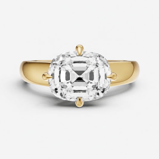 Old Miner East-West Compassss Set Engagement Ring