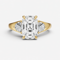 Old Miner Engagement Ring with Half Moon Side Diamonds