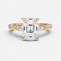 Old Miner Engagement Ring with Marquise Accent Diamonds