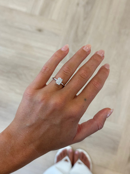 1.56ct Radiant Cut Diamond Solitaire Engagement Ring