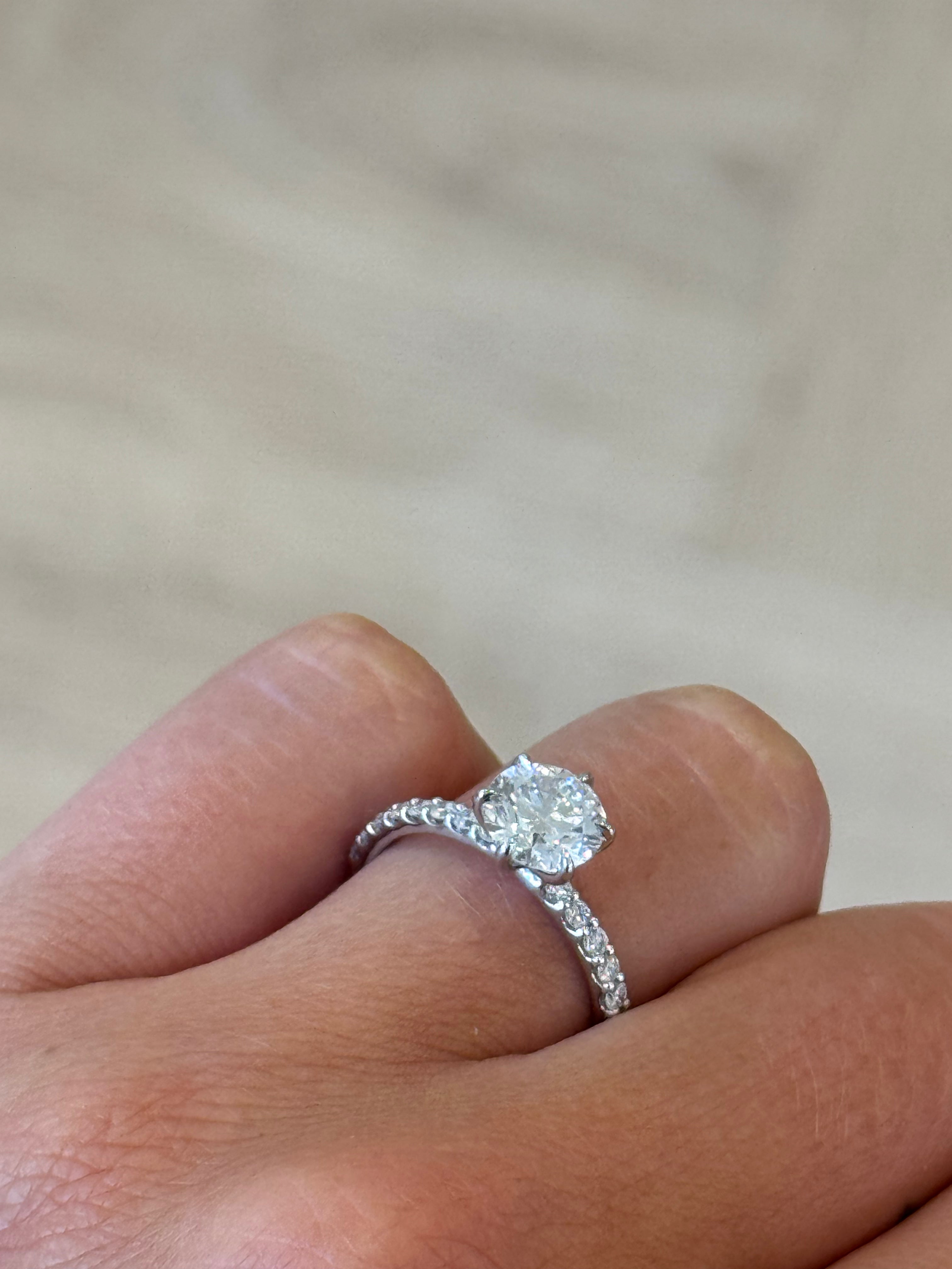 1.50ct Round Diamond Band Engagement Ring