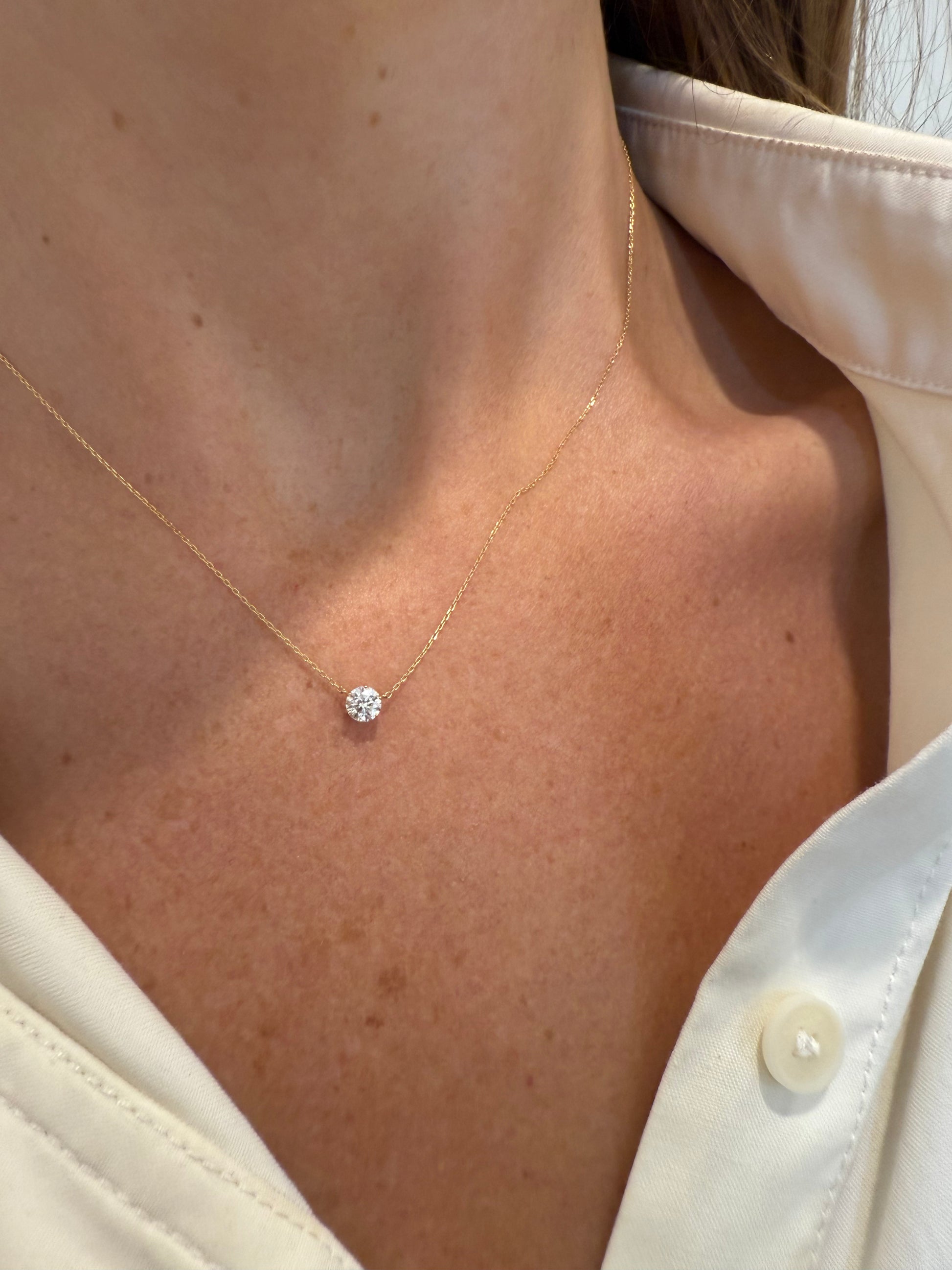 0.30 ct Round Diamond Floating Necklace