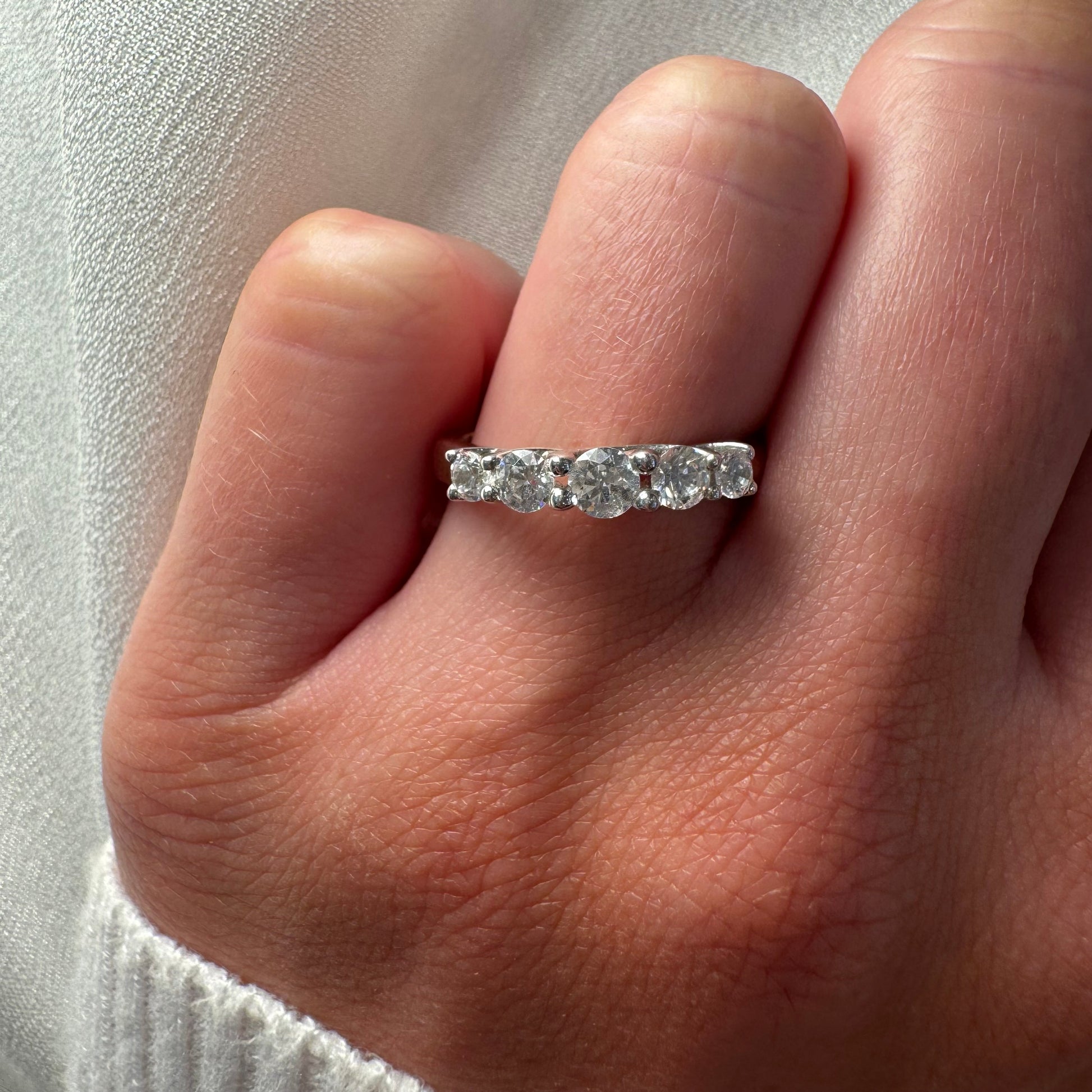 Five Stone Round Diamond Band