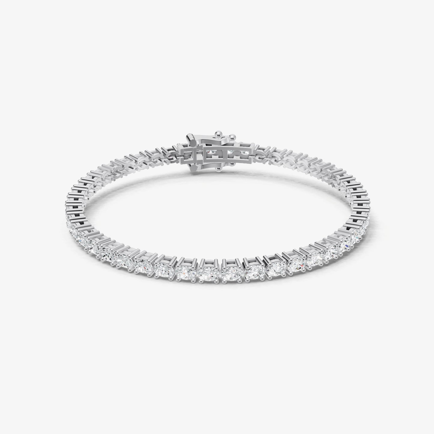 4.00ct Total Diamond Weight East-West Oval Tennis Bracelet