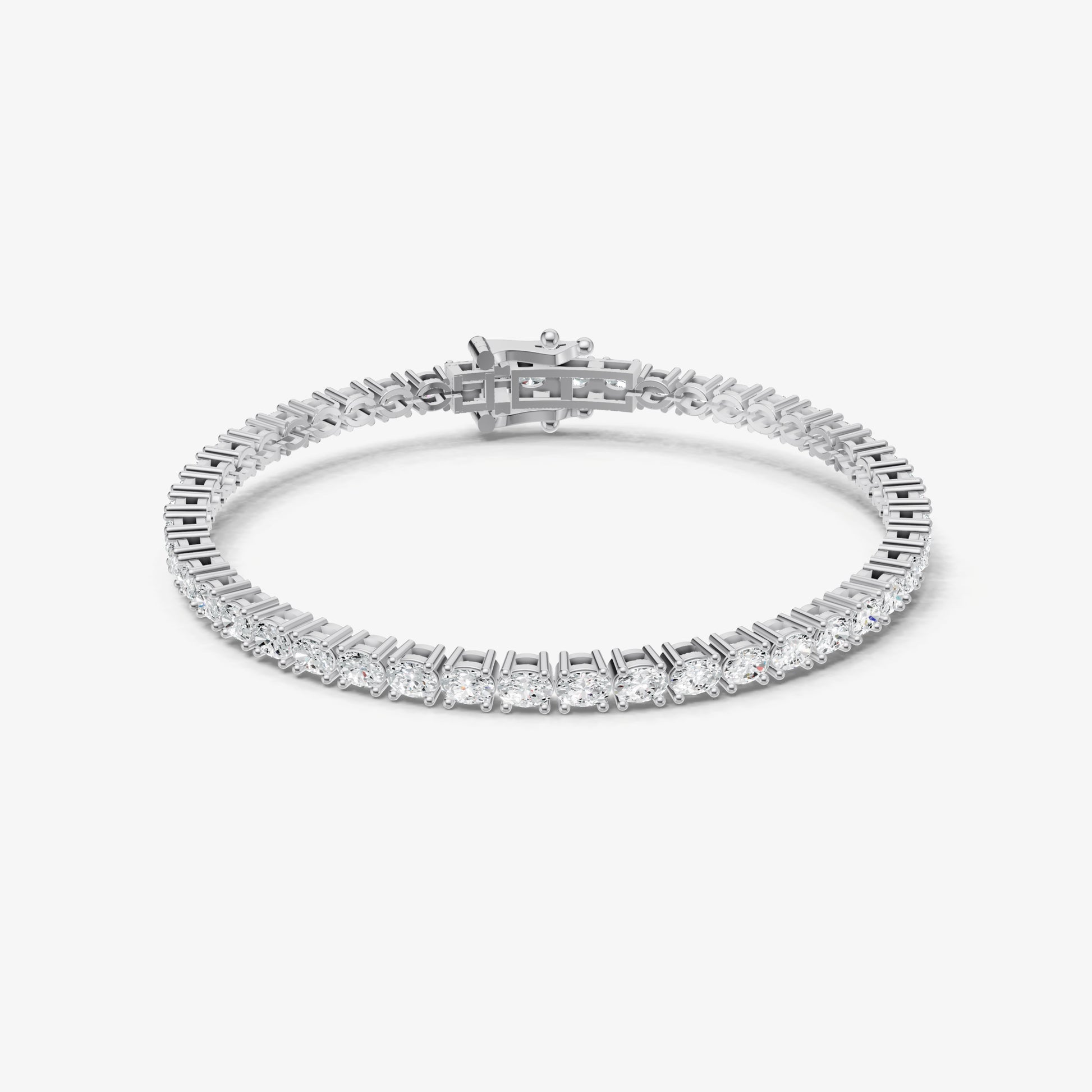 4.00ct Total Diamond Weight East-West Oval Tennis Bracelet