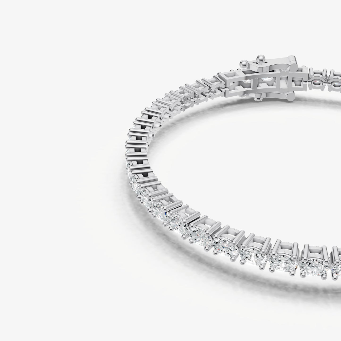 4.00ct Total Diamond Weight East-West Oval Tennis Bracelet
