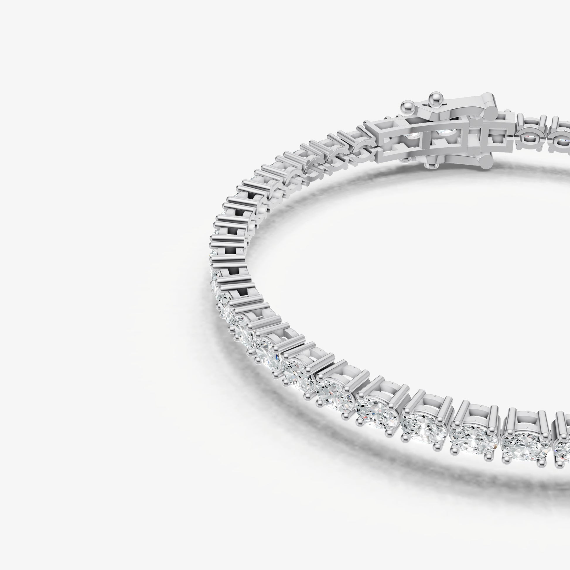 4.00ct Total Diamond Weight East-West Oval Tennis Bracelet