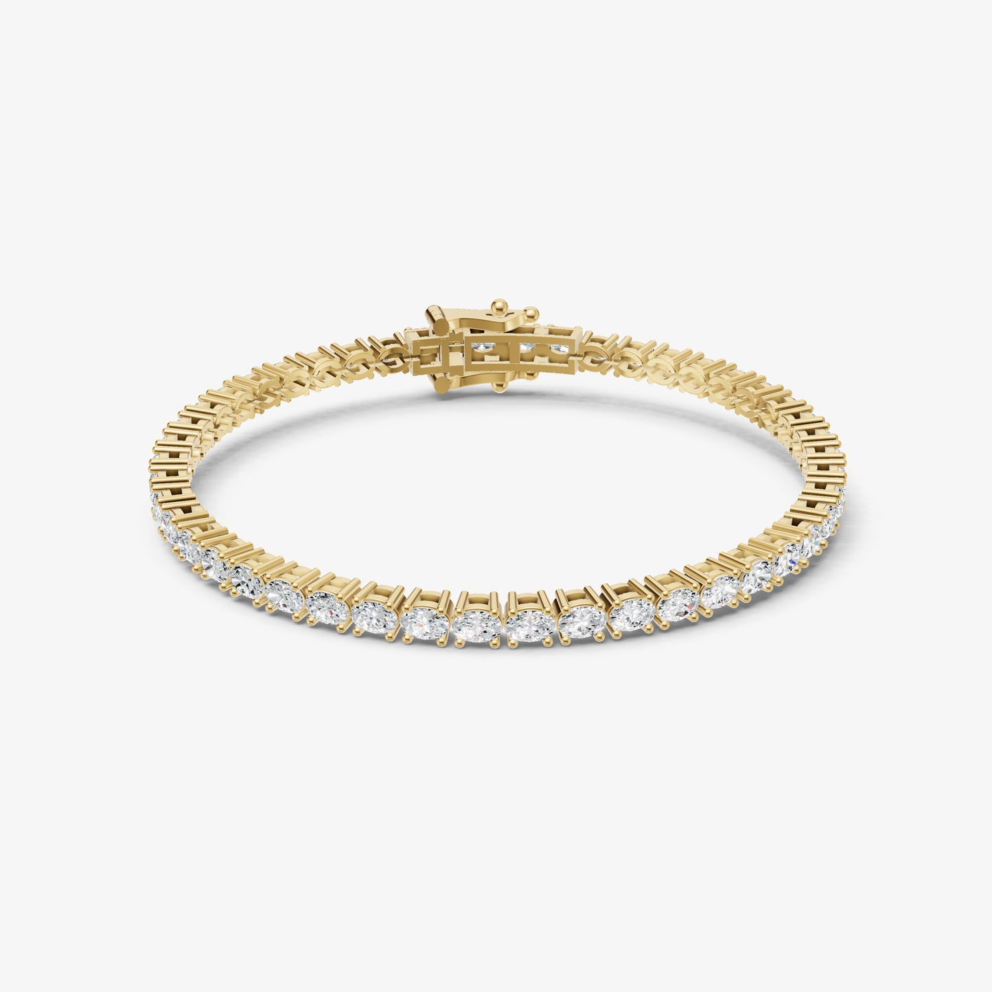 4.00ct Total Diamond Weight East-West Oval Tennis Bracelet