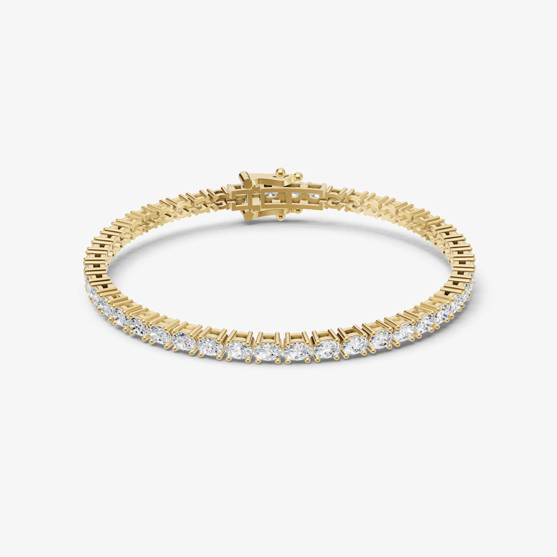 4.00ct Total Diamond Weight East-West Oval Tennis Bracelet