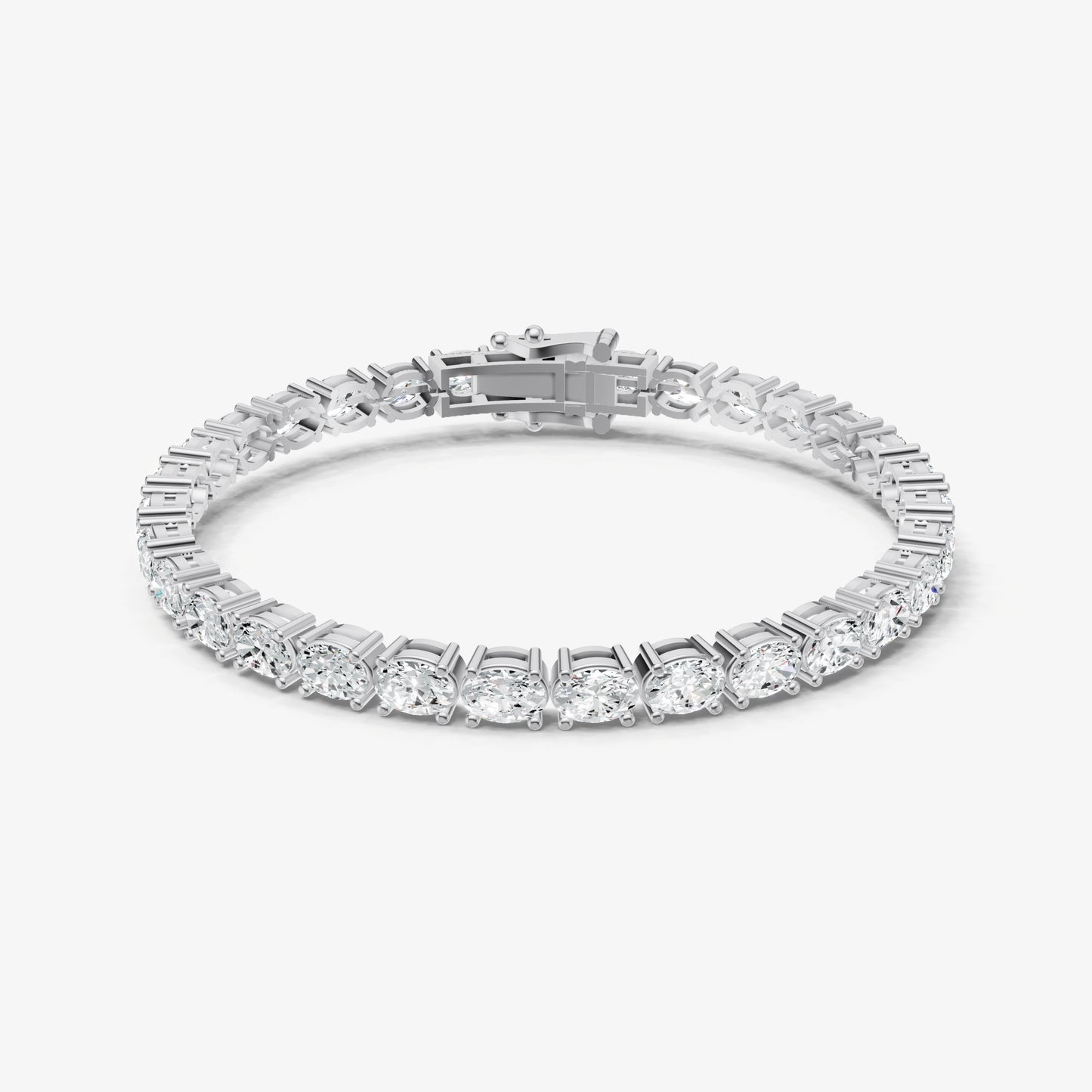 9.00ct Total Diamond Weight East-West Oval Tennis Bracelet