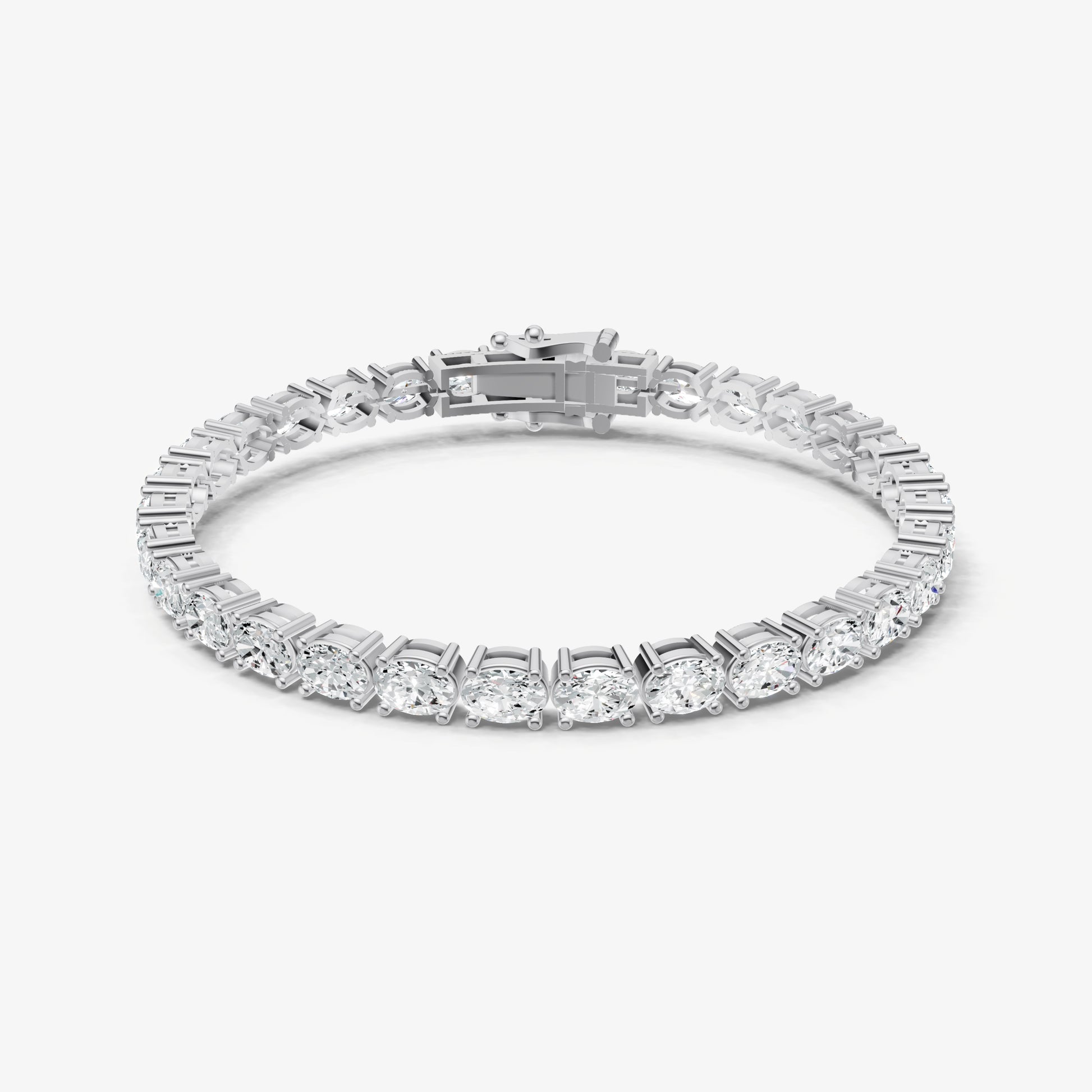 9.00ct Total Diamond Weight East-West Oval Tennis Bracelet