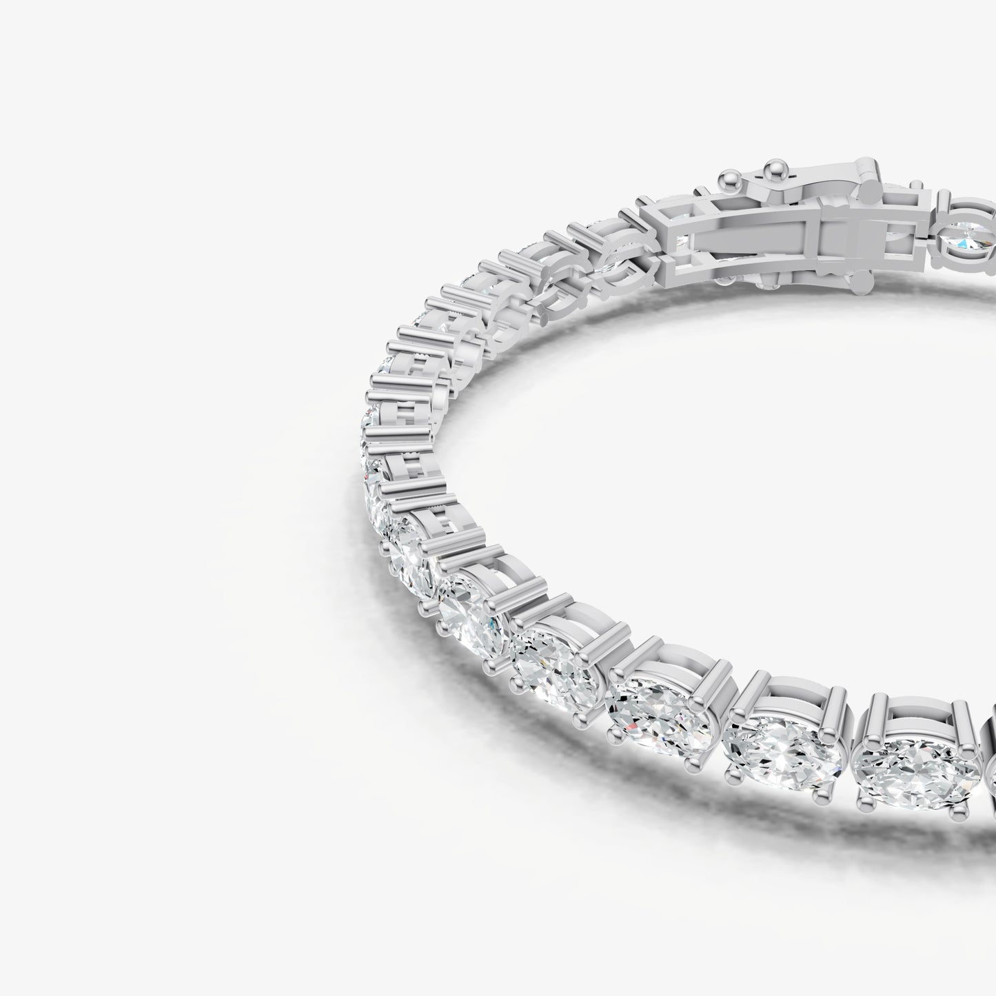 9.00ct Total Diamond Weight East-West Oval Tennis Bracelet