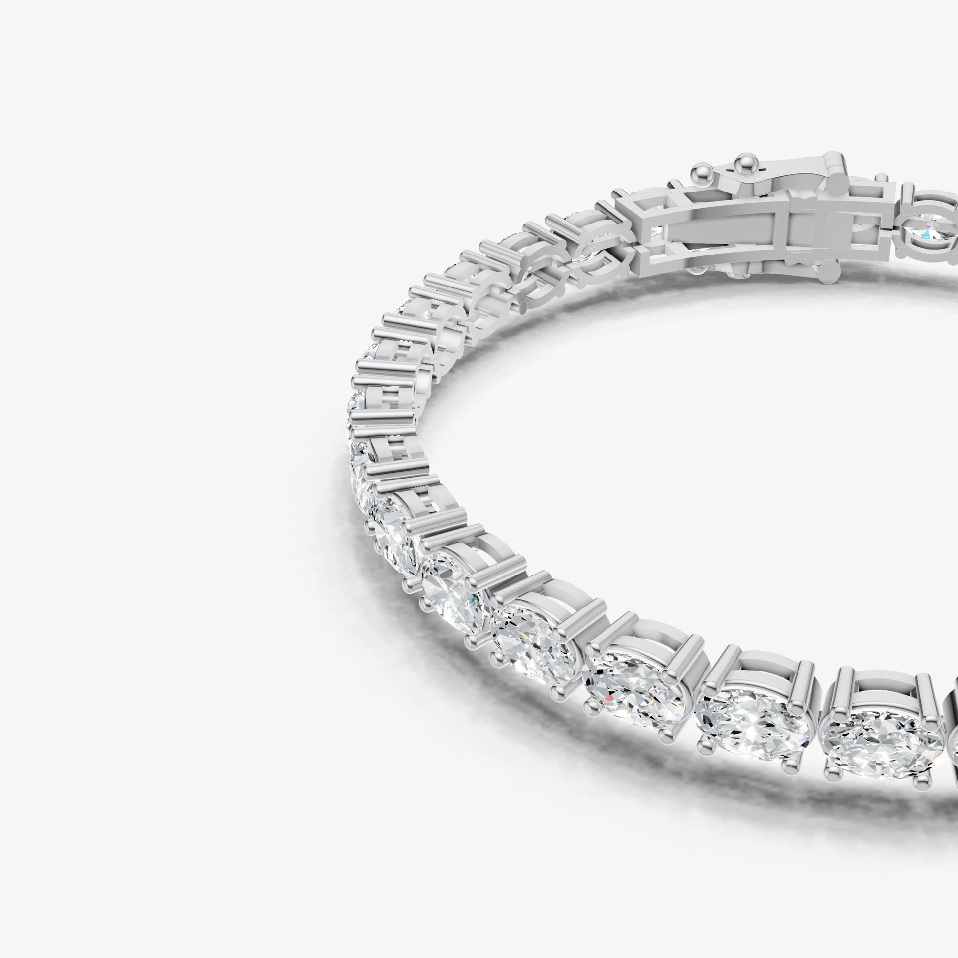9.00ct Total Diamond Weight East-West Oval Tennis Bracelet