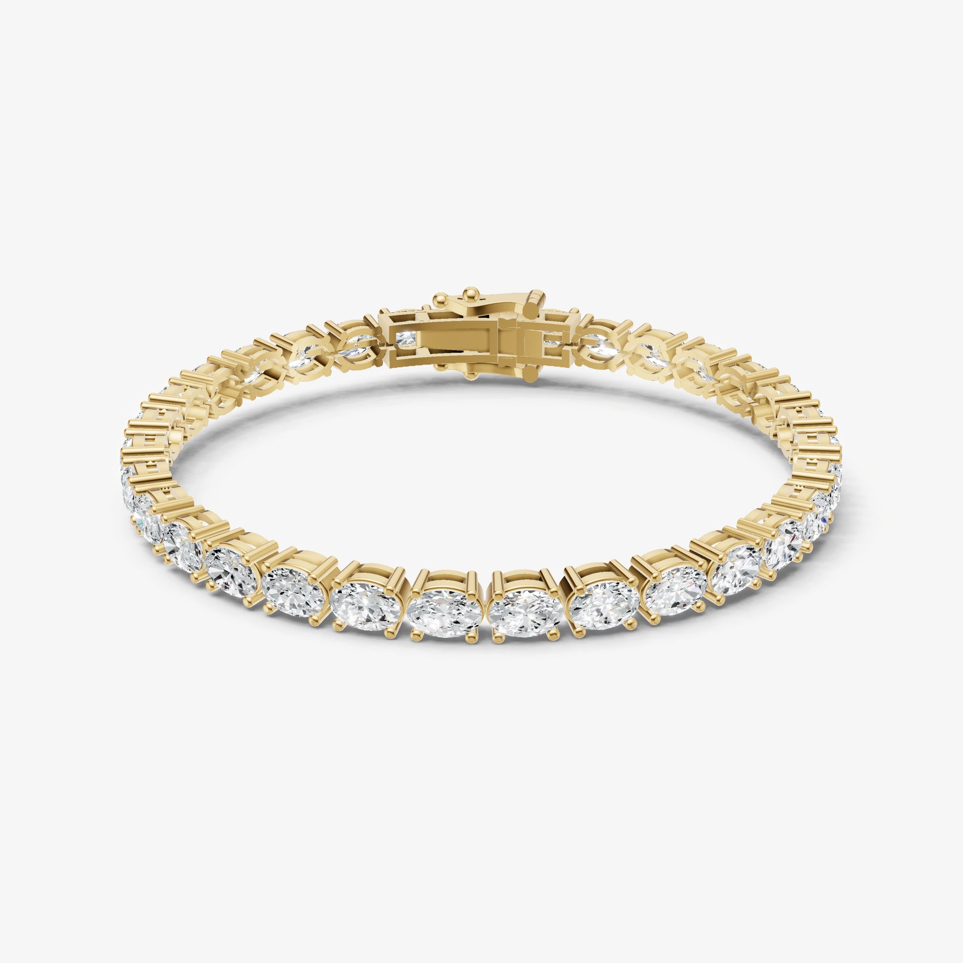 9.00ct Total Diamond Weight East-West Oval Tennis Bracelet