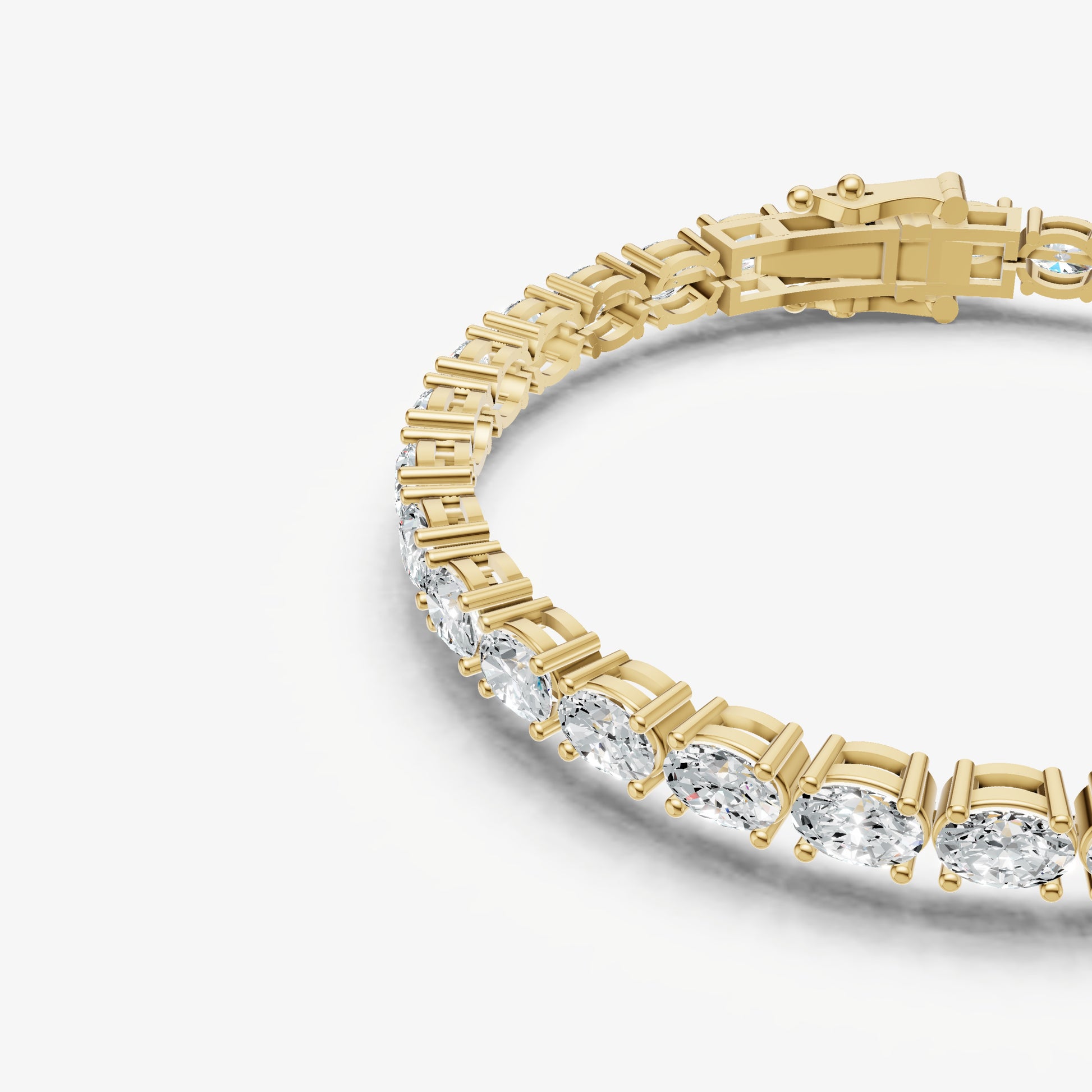 9.00ct Total Diamond Weight East-West Oval Tennis Bracelet